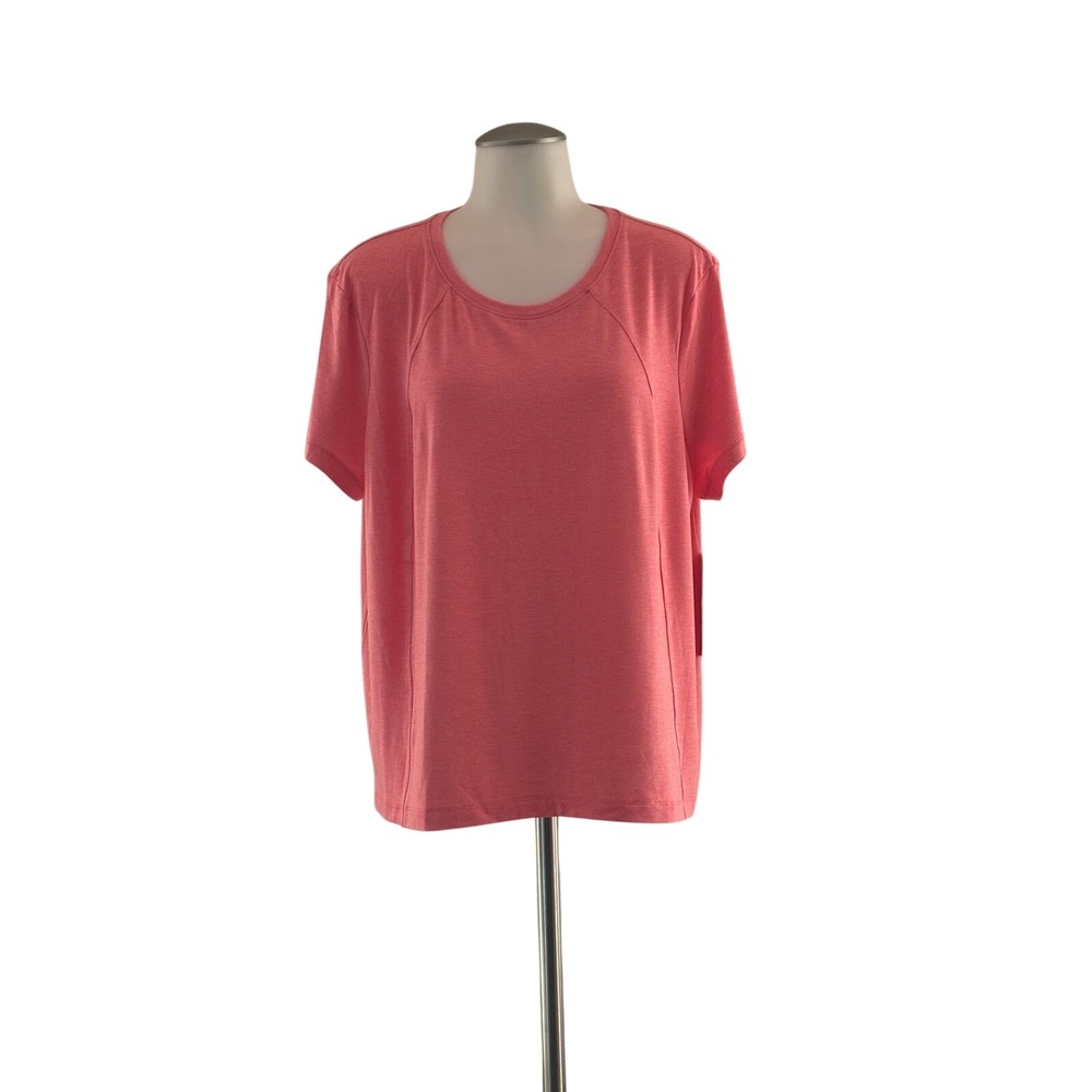 Avia Commuter SS Tee Women XL Pink Heathered Activewear‎ soft fabric NEW w/ tag